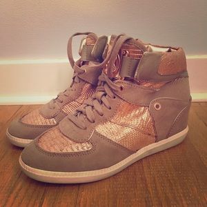 Barely worn, size 7.5, Michael Kors wedge sneakers